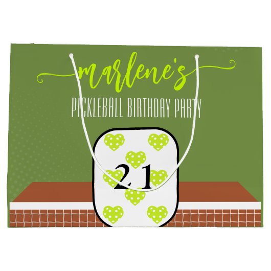 Preppy Pickleball Paddle Foto Dink Verjaardagsfees Groot Cadeauzakje (Achterkant)
