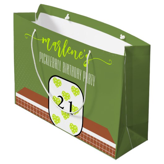 Preppy Pickleball Paddle Foto Dink Verjaardagsfees Groot Cadeauzakje (Achterkant Gekanteld)