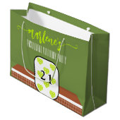 Preppy Pickleball Paddle Foto Dink Verjaardagsfees Groot Cadeauzakje (Voorkant Gekanteld)