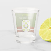 Preppy Pickleball Paddle Foto Dink Verjaardagsfees Shot Glas (Achterkant)