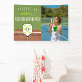 Preppy Pickleball Paddle Foto Dink Verjaardagsfees Spandoek (Insitu)