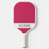 Preppy Pickleball Paddle Kikkers in roze en groen (Achterkant)