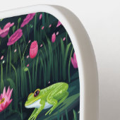 Preppy Pickleball Paddle Kikkers in roze en groen (Links Detail)