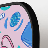 Preppy Pickleball Paddles en Ballen Roze (Links Detail)