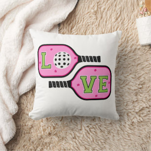 Preppy Pickleball Paddles Liefde Bloemen Kussen