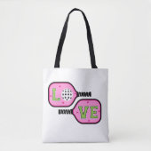 Preppy Pickleball Paddles Liefde Bloemen Tote Bag (Voorkant)