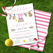Preppy Pickleball Party Dink Girl Baby shower Kaart