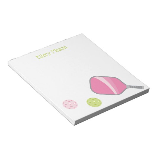 Preppy Pickleball Persoonlijk Notitieblok (Schuin)