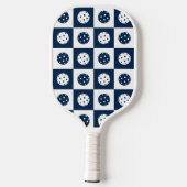 Preppy Pickleball Schaakbord - Marineblauw & Wit Paddle (Achterkant)