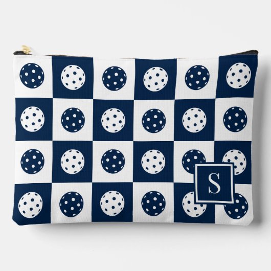 Preppy Pickleball Schaakbord - Navy & Wit Etui (Voorkant)