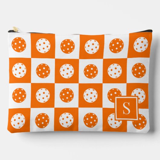 Preppy Pickleball Schaakbord - Oranje & Wit Etui (Voorkant)