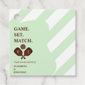 Preppy Pickleball Strepen Bruiloft Bedankjes Labels (Voorkant)