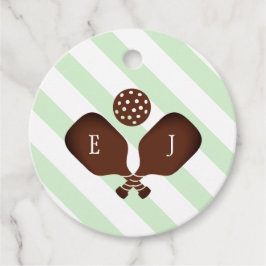 Preppy Pickleball Strepen Bruiloft Bedankjes Labels