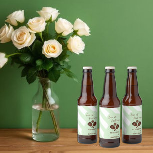 Preppy Pickleball Strepen Bruiloft Bier Etiket