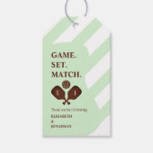 Preppy Pickleball Strepen Bruiloft Cadeaulabel (Voorkant)
