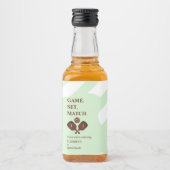 Preppy Pickleball Strepen Bruiloft Likeurfles Etiket (Voorkant)