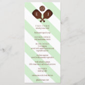 Preppy Pickleball Strepen Bruiloft Menu (Voorkant)