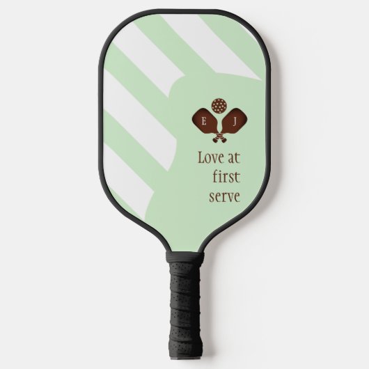 Preppy Pickleball Strepen Bruiloft Paddle (Voorkant)