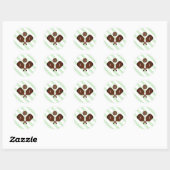 Preppy Pickleball Strepen Bruiloft Ronde Sticker (Vel)