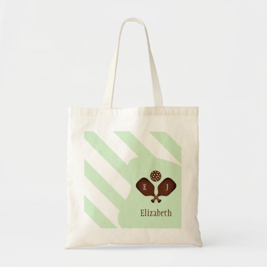 Preppy Pickleball Strepen Tote Bag (Voorkant)