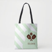 Preppy Pickleball Strepen Tote Bag (Voorkant)