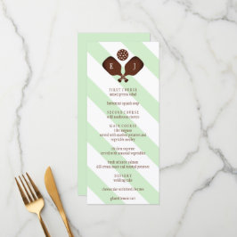 Preppy Pickleball Stripes Wedding Menu
