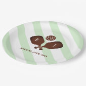 Preppy Pickleball Stripes Wedding Papieren Bordje (Gekanteld)