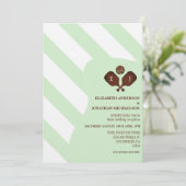 Preppy Pickleball Stripes Wedding Reception Kaart (Staand voorkant)