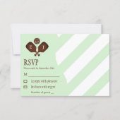 Preppy Pickleball Stripes Wedding RSVP Kaartje (Voorkant)