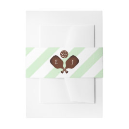 Preppy Pickleball Stripes Wedding Uitnodigingen Wikkel