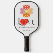 Preppy Pickleball Verloving Huwelijk Bruidsfeest Paddle (Voorkant)