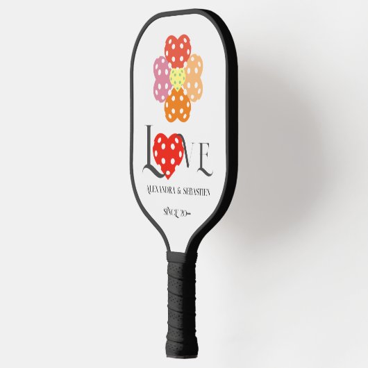 Preppy Pickleball Verloving Huwelijk Bruidsfeest Paddle (Links)