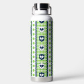 Preppy Pickleball Wapenschild Gingham - Lime & Nav Waterfles (Achterkant)