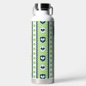 Preppy Pickleball Wapenschild Gingham - Lime & Nav Waterfles (Voorkant)