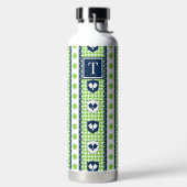Preppy Pickleball Wapenschild Gingham - Lime & Nav Waterfles (Links)