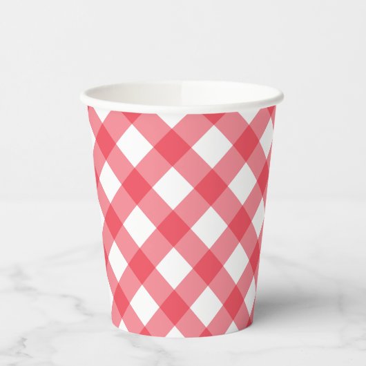 Preppy picknick rood geruite gingham party papieren bekers (Links)