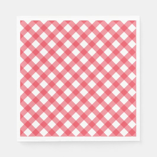 Preppy picknick rood geruite gingham party servet (Voorkant)