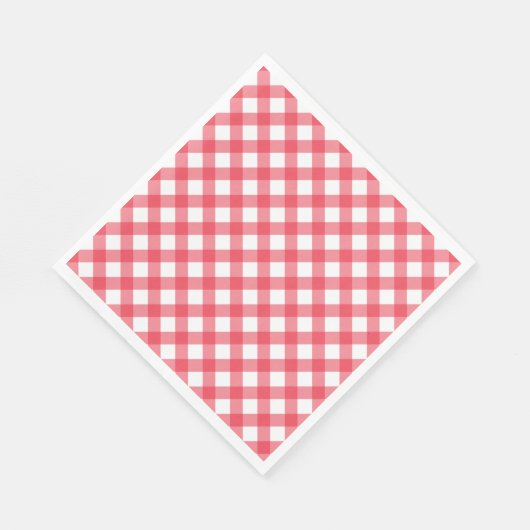 Preppy picknick rood geruite gingham party servet (Hoek)