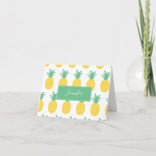 Preppy Pineapple Personalized Stationery Bedankkaart