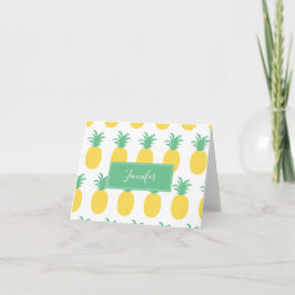 Preppy Pineapple Personalized Stationery Bedankkaart