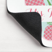 Preppy Pineapple Print Apple Personalized Teacher Muismat (Hoek)
