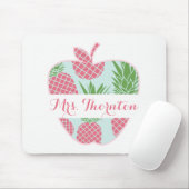Preppy Pineapple Print Apple Personalized Teacher Muismat (Met muis)