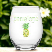 Preppy Pineapple Stars Groen Geel Gepersonaliseerd