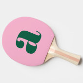 Preppy Pink and Green Bold Retro Monogram Initial Tafeltennisbatje (Zijkant)