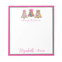 Preppy Pink and Green Christmas Trees