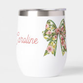 Preppy Pink and Green Floral Bow Personalized (Links)