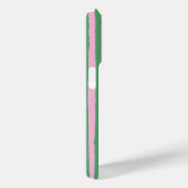 Preppy Pink and Green Striped Custom Name Case-Mate iPhone Case (Achterkant / Rechts)