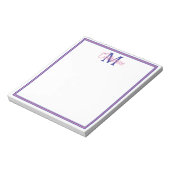 Preppy Pink and Navy Blue Simple Monogram Notitieblok (Linkerzijde)