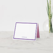 Preppy Pink and Navy Blue Simple Monogram Notitiekaartje (Achterkant)