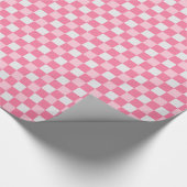 Preppy Pink And White Gingham Cadeaupapier (Hoek)